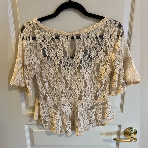 Cream Lace blouse - Free People - size small - Picture 2 of 4